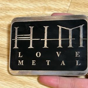 HIM love metal belt Buckle